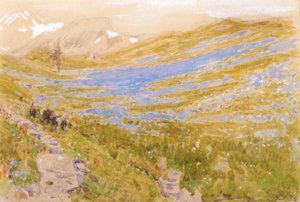 Una vista alpina da Albert Goodwin