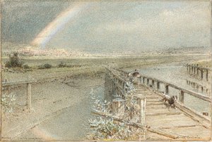 Arundel dal ponte ferroviario di Ford da Albert Goodwin