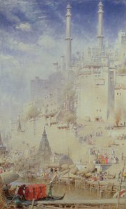 Benares (anche conosciuta come Varanasi) da Albert Goodwin