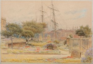 Bristol (acquerello con penna e inchiostro su carta tinta) da Albert Goodwin