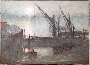 Nebbia sul fiume, Cheyney Walk, Chelsea da Albert Goodwin