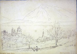 Lago di Thun, Oberhofen da Albert Goodwin