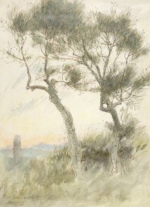 Studio di due alberi da Albert Goodwin