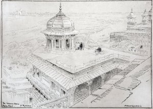 La Torre del Gelsomino, Forte di Agra e Taj Mahal da Albert Goodwin
