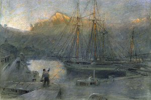Il porto di Sollo, Maiorca da Albert Goodwin