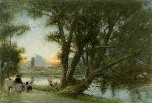 Il villaggio di..., c.1860-c.1932 da Albert Goodwin