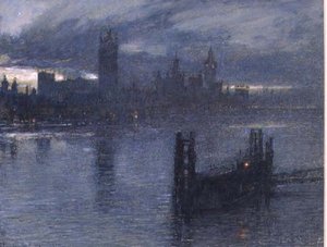Westminster da Lambeth Bridge da Albert Goodwin