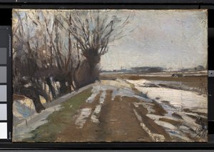 Paesaggio invernale. Utterslev vicino a Copenaghen