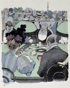Coppia a un tavolo da gioco da Albert Guillaume