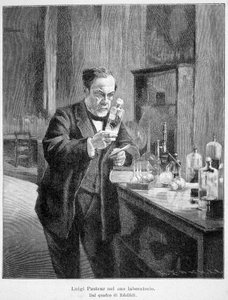 Louis Pasteur nel suo laboratorio secondo il dipinto di Edelfelt