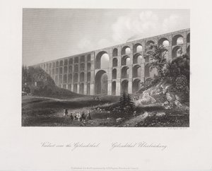 Viadotto sul Golzschthal, Sassonia, c.1840 da Albert Henry Payne
