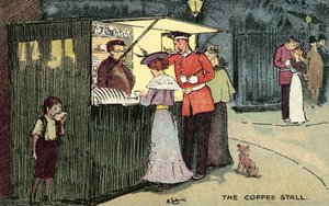 La bancarella del caffè, Londra da Albert Jnr. Ludovici