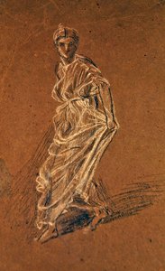 Studio di una ragazza che avanza indossando un lungo vestito, c.1870 da Albert Joseph Moore