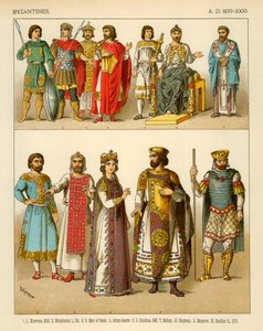 Costume bizantino 800-1000 d.C. da Albert Kretschmer