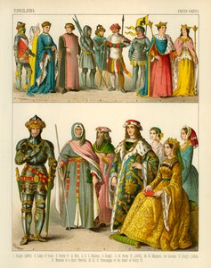 Costume inglese 1400-1450 da Albert Kretschmer