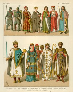 Costume tedesco 1000-1100 d.C. da Albert Kretschmer