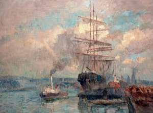 Nel porto di Rouen da Albert Lebourg