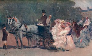 Tulle bianco e rosa. - Nel parco, c. 1900 da Albert Ludovici