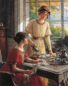 Dettaglio da Donne che prendono il tè da Albert Lynch