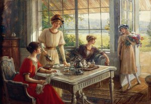 Donne che prendono il tè, di Albert Lynch (1851-1912)