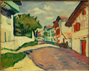 A. Marquet, Strada soleggiata a Ciboure da Albert Marquet