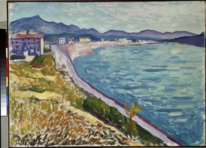 ""Saint Jean de Luz"" Vista della costa basca a Saint-Jean-de-Luz (Pyrénées Atlantiques). Dipinto di Pierre-Albert (Albert) Marquet (1875-1947) 1907 Olio su tela. Museo dell