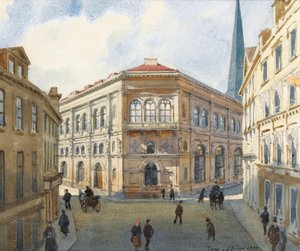 Veduta della Borsa di Riga in Lettonia (acquarello di Albert Benois) da Albert Nikolaevich Benois