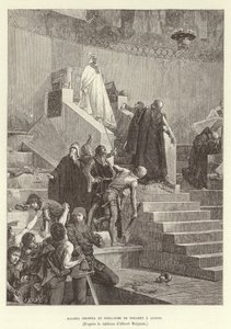 Sciarra Colonna e Guillaume de Nogaret ad Anagni. Sciarra Colonna e Guillaume de Nogaret che affrontano Papa Bonifacio VIII ad Anagni, Italia da Albert Pierre Rene Maignan