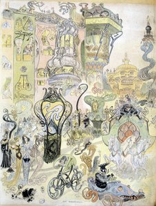 Una città moderna - stile di Robida (disegno) da Albert Robida