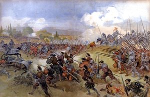 Battaglia di Cerisolles tra Francesco I e Carlo V da Albert Robida