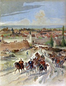 Francesco I che lascia Parigi da Albert Robida