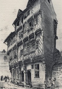 Casa rue Saint Guillaume a Rennes - Vecchia Francia - Bretagna - testo, disegni e litografie di Albert Robida da Albert Robida