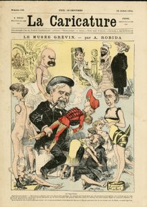 Illustrazione di Albert Robida (1848-1926) per la copertina di La Caricature (1880) da Albert Robida