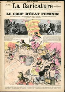 Illustrazione di Albert Robida (1848-1926) per la copertina di La Caricature (1880) da Albert Robida