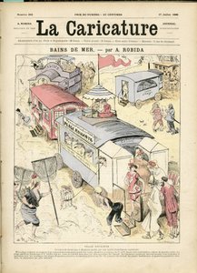 Illustrazione di Albert Robida (1848-1926) per la copertina di La Caricature (1880) da Albert Robida