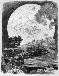 Conquista dello Spazio: Viaggio sulla Luna da Albert Robida