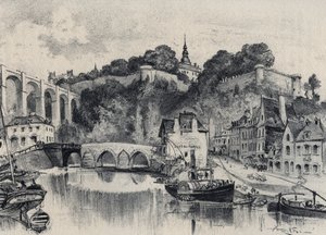 La città di Dinan - Vecchia Francia - Bretagna - testo, disegni e litografie di Albert Robida (1848-1926) senza data fine XIX secolo da Albert Robida