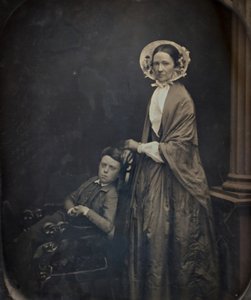 Senza titolo Una donna con cappello e scialle, con il suo figlio seduto, c. 1850