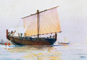 Nave mercantile fenicia in arrivo a Pharos da Albert Sébille