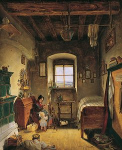 La vedova del soldato di riserva (stanza contadina) da Albert Schindler