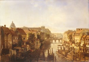 Vista del Ponte Lungo dal Mühlendamm, 1850 da Albert Schwendy