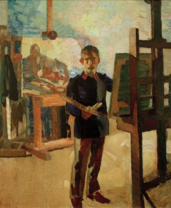Autoritratto in litewka blu da Albert Weisgerber