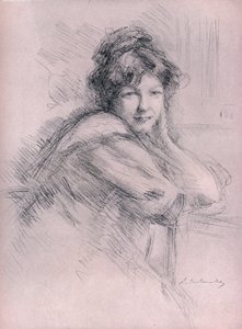 Litografia ritratto di una donna, c1905 da Albert de Belleroche