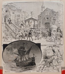 Illustrazioni di Cristoforo Colombo, opera di Alberto Franchetti, circa 1892