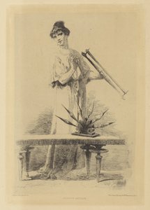Donna che fila Fileuse antique (titolo sull