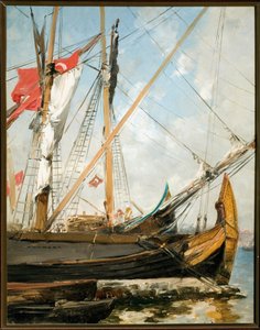 Barche a vela sul Bosforo in Turchia Dipinto di Alberto Pasini (1826-1899) XIX secolo Genova, Galleria d