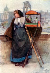 Ragazza che vende uccelli in Via del Campidoglio