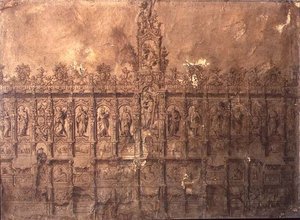 Progetto per i cori (penna e inchiostro su carta) da Alberto de or Joaquin de(1674 1724) Churriguera