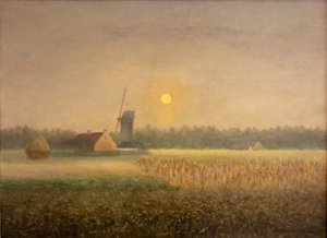 Mulino a vento a Latem al chiaro di luna da Albijn Van den Abeele