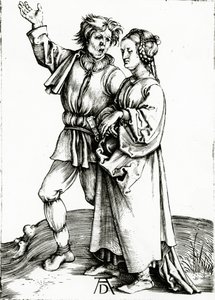 Una coppia rustica, inciso da Johannes Wierix, c.1565 da Albrecht (after) Durer or Duerer